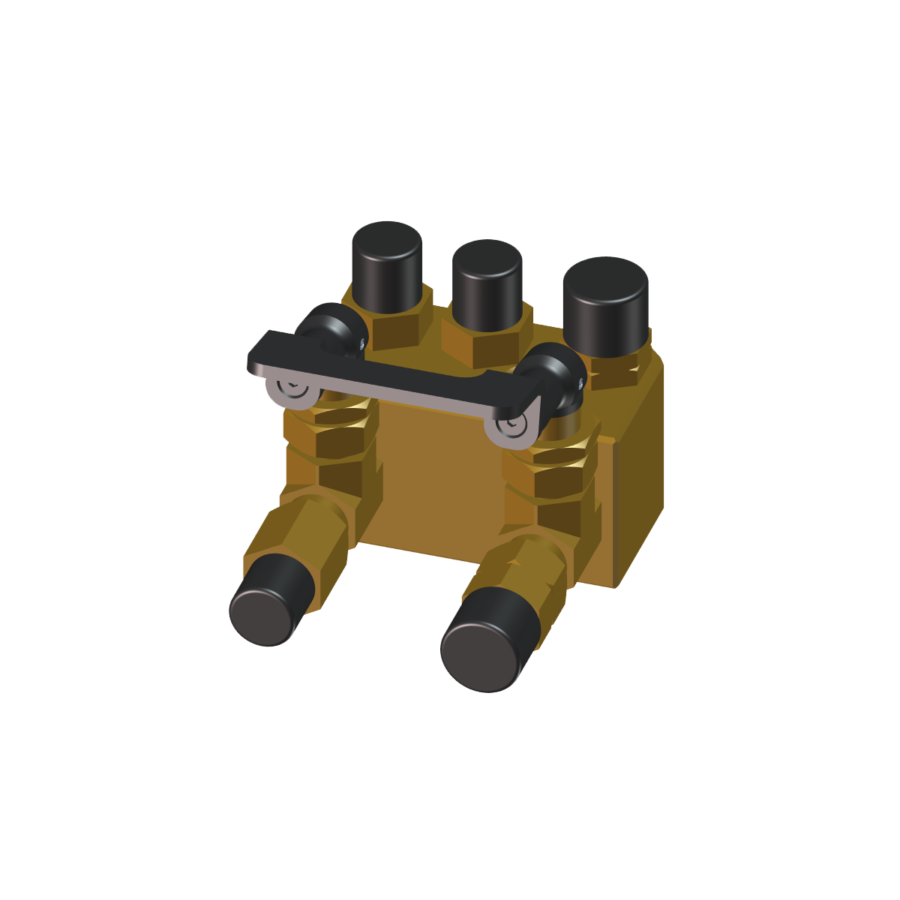 Manifold 2×3 with cut-off valve (metric)