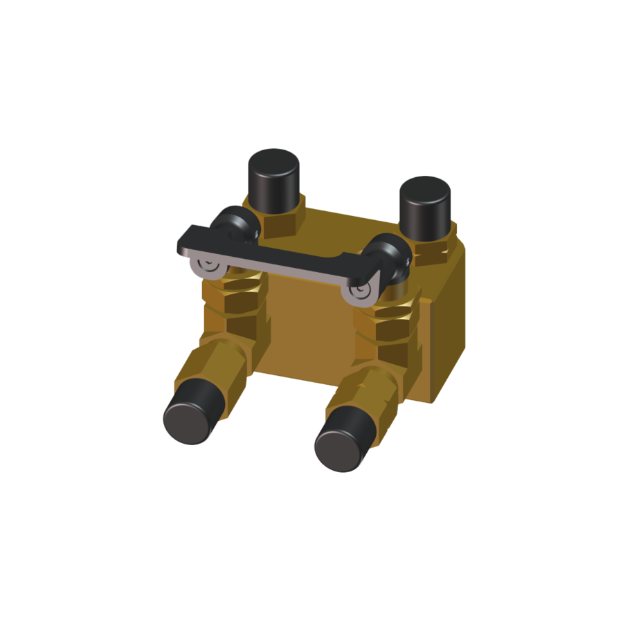 Manifold 2×2 with cut-off valve (1/4 inch)