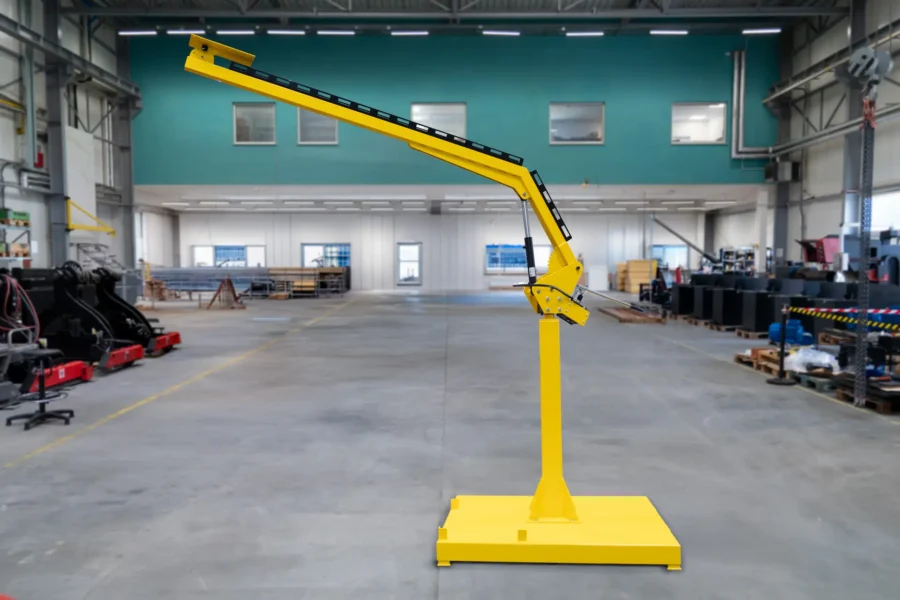 Yellow wire feeder boom