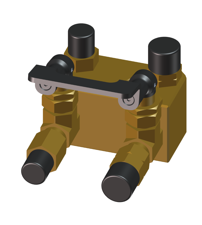 RZD-0475-65-00-00-0 Manifold 2×2 with cut-off valve (metric)