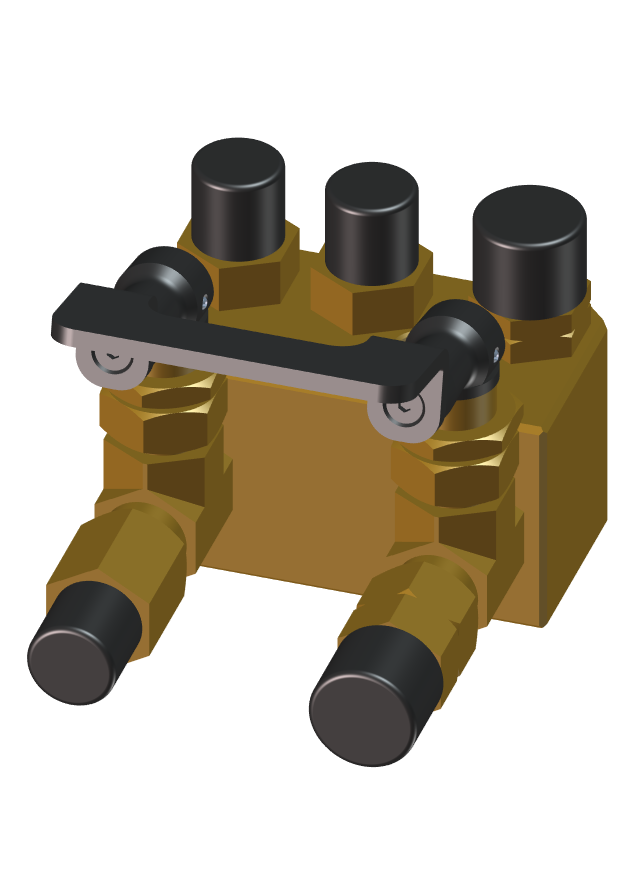 RZD-0475-66-00-00-0 Manifold 2×2 with cut-off valve (metric)