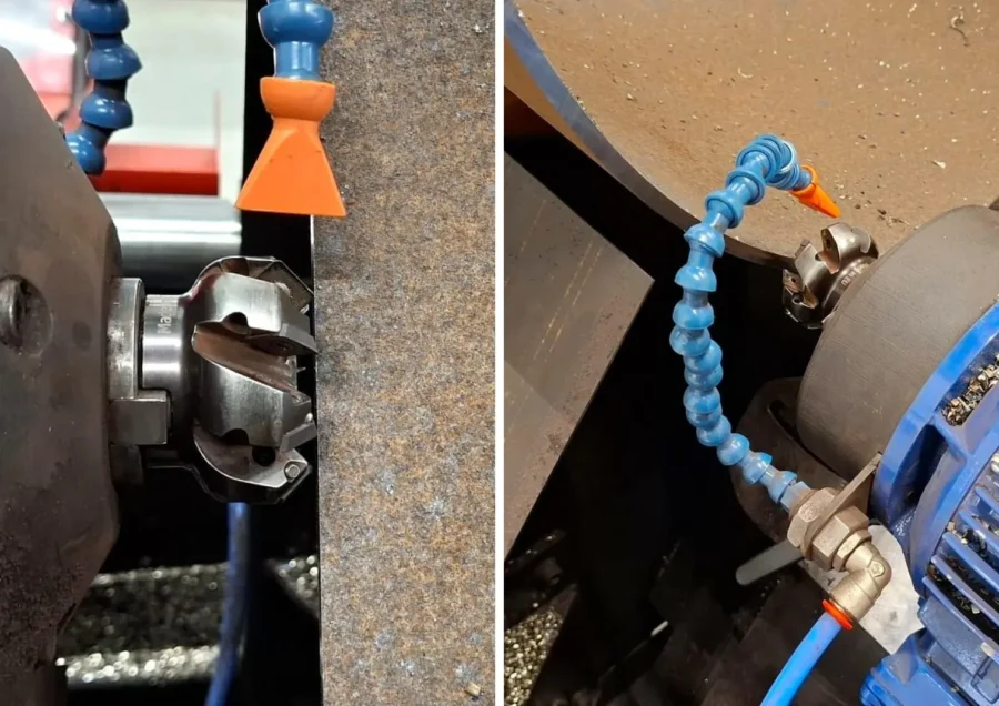 Air cooling system pointed on milling head