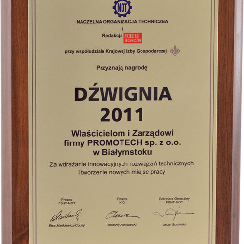 Nagroda „Dźwignia 2011” – Naczelna Organizacja Techniczna