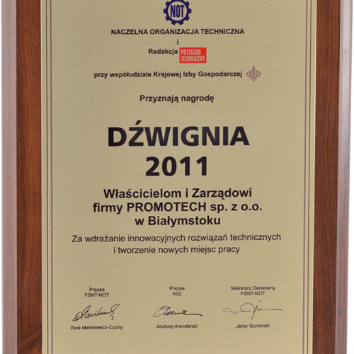 Nagroda „Dźwignia 2011” – Naczelna Organizacja Techniczna